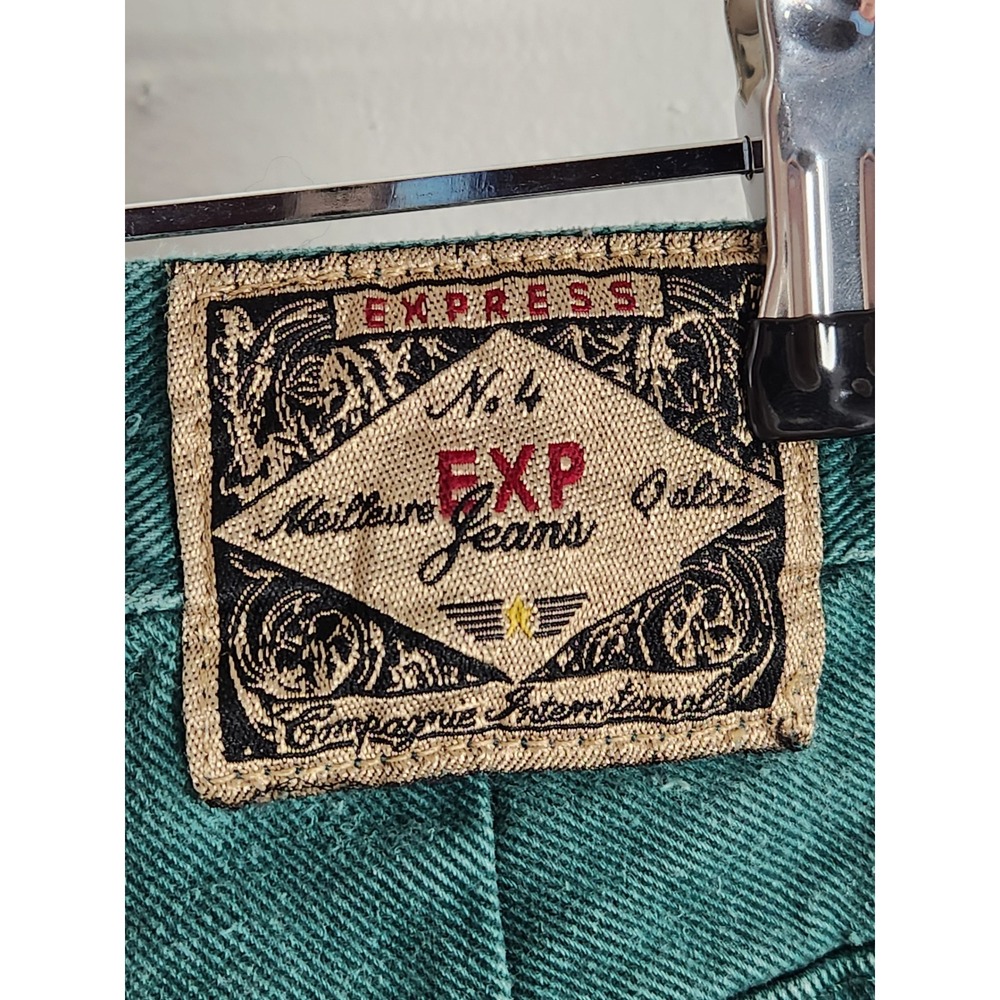 Vintage Express Made in USA Womens Hunter Green Straight Jeans Size 9/10 - Picture 8 of 9